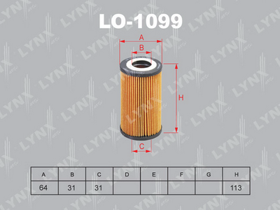 LO1099 LYNXauto Масляный фильтр