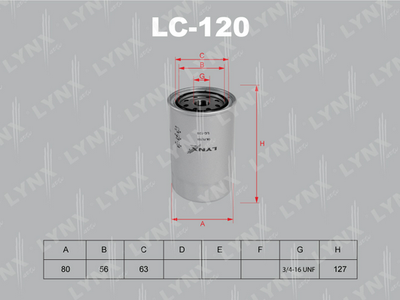 LC120 LYNXauto Масляный фильтр