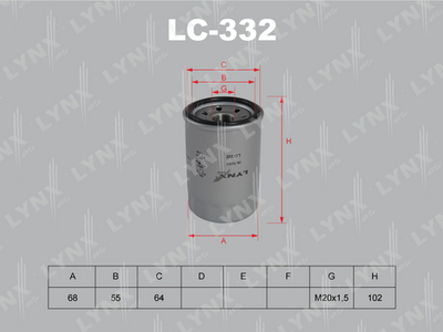 LC332 LYNXauto Масляный фильтр