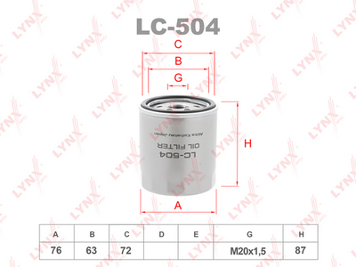LC504 LYNXauto Масляный фильтр
