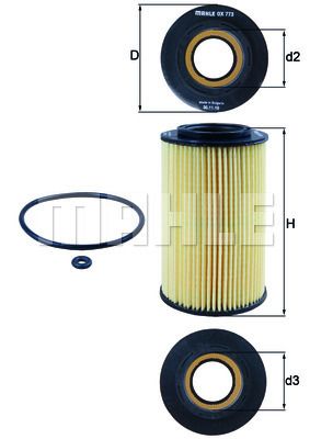 OX773D KNECHT Масляный фильтр