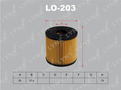 LO203 LYNXauto Масляный фильтр