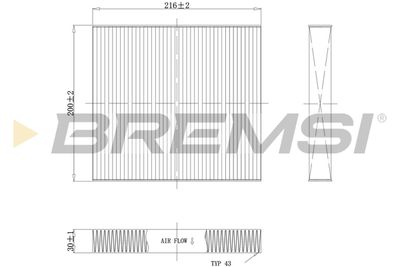 FC1341 BREMSI Фильтр, воздух во внутренном пространстве