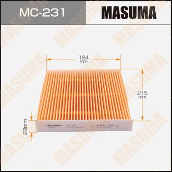 MC231 MASUMA Фильтр, воздух во внутренном пространстве