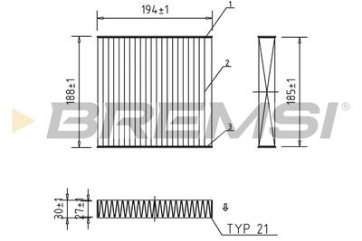 FC0171A BREMSI Фильтр, воздух во внутренном пространстве