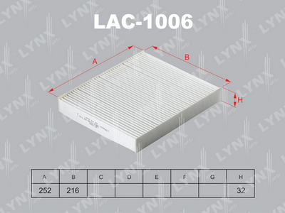LAC1006 LYNXauto Фильтр, воздух во внутренном пространстве