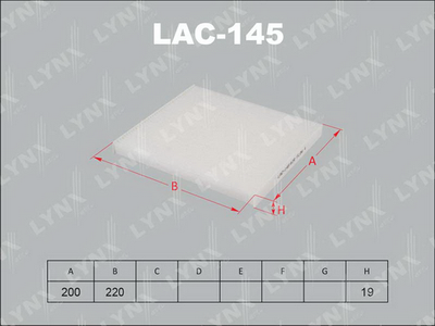 LAC145 LYNXauto Фильтр, воздух во внутренном пространстве