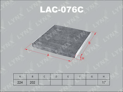 LAC076C LYNXauto Фильтр, воздух во внутренном пространстве