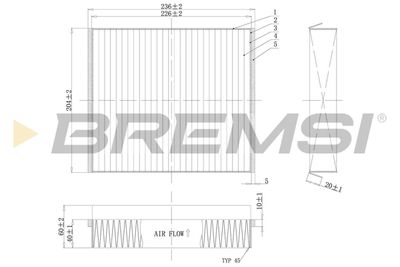 FC1333 BREMSI Фильтр, воздух во внутренном пространстве