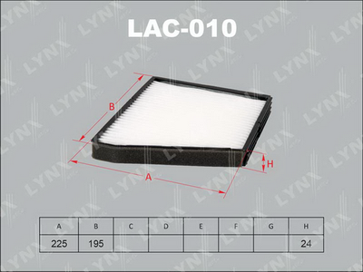LAC010 LYNXauto Фильтр, воздух во внутренном пространстве