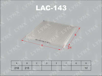 LAC143 LYNXauto Фильтр, воздух во внутренном пространстве