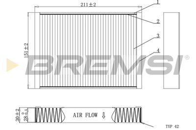 FC0907 BREMSI Фильтр, воздух во внутренном пространстве