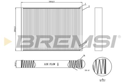 FC0952 BREMSI Фильтр, воздух во внутренном пространстве