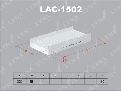 LAC1502 LYNXauto Фильтр, воздух во внутренном пространстве