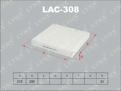LAC308 LYNXauto Фильтр, воздух во внутренном пространстве
