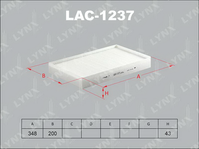 LAC1237 LYNXauto Фильтр, воздух во внутренном пространстве