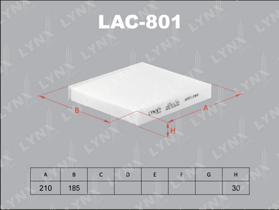 LAC801 LYNXauto Фильтр, воздух во внутренном пространстве