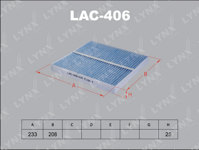 LAC406 LYNXauto Фильтр, воздух во внутренном пространстве