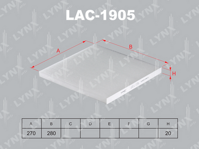 LAC1905 LYNXauto Фильтр, воздух во внутренном пространстве