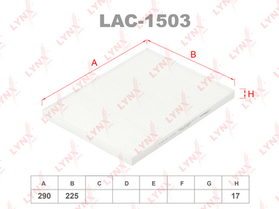 LAC1503 LYNXauto Фильтр, воздух во внутренном пространстве