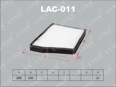 LAC011 LYNXauto Фильтр, воздух во внутренном пространстве