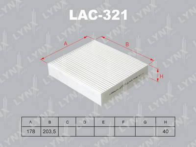 LAC321 LYNXauto Фильтр, воздух во внутренном пространстве