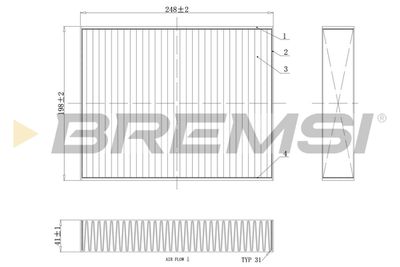 FC0455C BREMSI Фильтр, воздух во внутренном пространстве