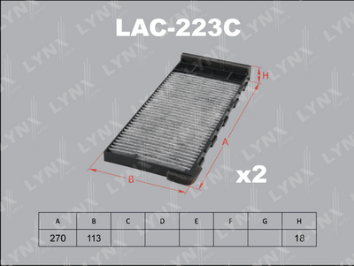 LAC223C LYNXauto Фильтр, воздух во внутренном пространстве