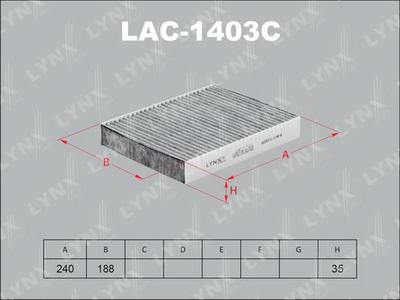LAC1403C LYNXauto Фильтр, воздух во внутренном пространстве