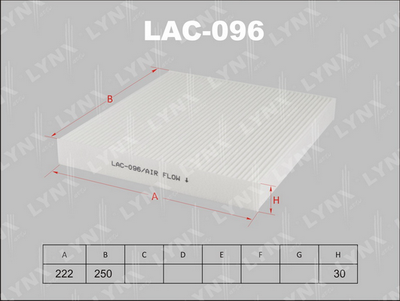LAC096 LYNXauto Фильтр, воздух во внутренном пространстве