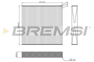 FC0899 BREMSI Фильтр, воздух во внутренном пространстве