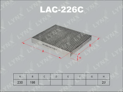 LAC226C LYNXauto Фильтр, воздух во внутренном пространстве