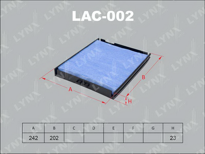 LAC002 LYNXauto Фильтр, воздух во внутренном пространстве