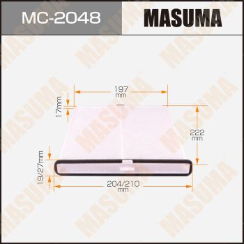 MC2048 MASUMA Фильтр, воздух во внутренном пространстве