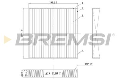 FC0898C BREMSI Фильтр, воздух во внутренном пространстве