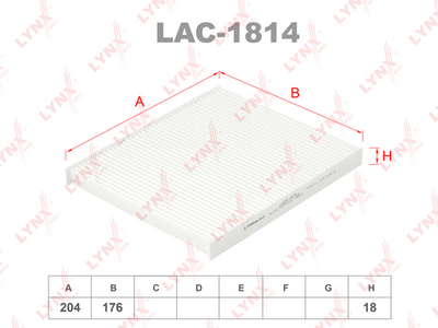 LAC1814 LYNXauto Фильтр, воздух во внутренном пространстве