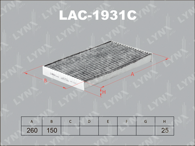 LAC1931C LYNXauto Фильтр, воздух во внутренном пространстве