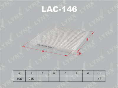 LAC146 LYNXauto Фильтр, воздух во внутренном пространстве