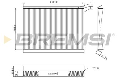 FC0929 BREMSI Фильтр, воздух во внутренном пространстве