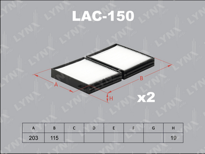 LAC150 LYNXauto Фильтр, воздух во внутренном пространстве