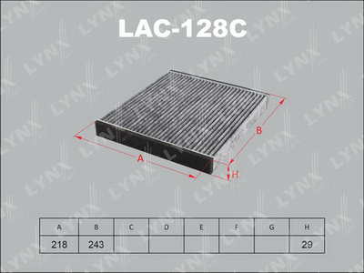 LAC128C LYNXauto Фильтр, воздух во внутренном пространстве