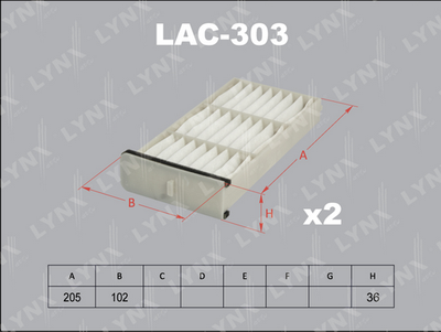 LAC303 LYNXauto Фильтр, воздух во внутренном пространстве
