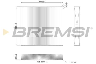 FC0855 BREMSI Фильтр, воздух во внутренном пространстве