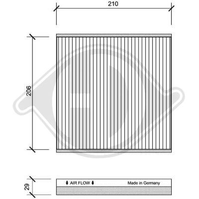 DCI1070 DIEDERICHS Фильтр, воздух во внутренном пространстве