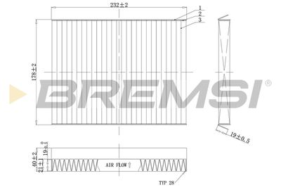 FC0091C BREMSI Фильтр, воздух во внутренном пространстве