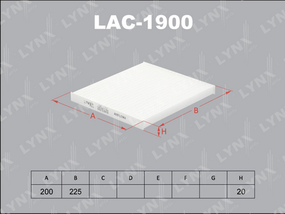 LAC1900 LYNXauto Фильтр, воздух во внутренном пространстве