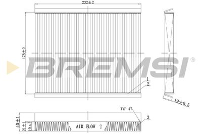FC0091 BREMSI Фильтр, воздух во внутренном пространстве
