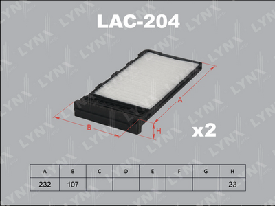 LAC204 LYNXauto Фильтр, воздух во внутренном пространстве