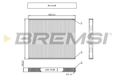 FC0162 BREMSI Фильтр, воздух во внутренном пространстве