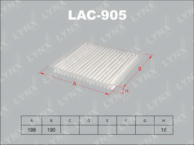 LAC905 LYNXauto Фильтр, воздух во внутренном пространстве